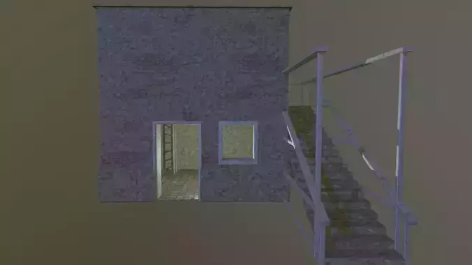 Medium Structure Old Low-poly 3D model