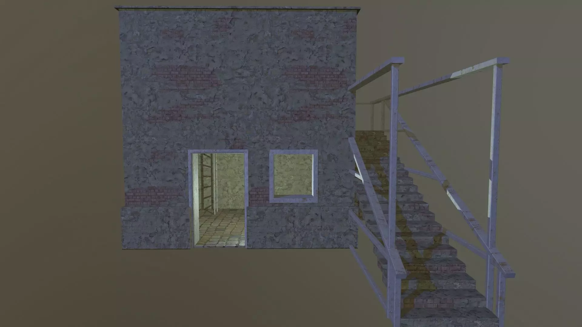 Medium Structure Old Low-poly 3D model_0