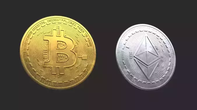 Bitcoin and Ethereum Coins