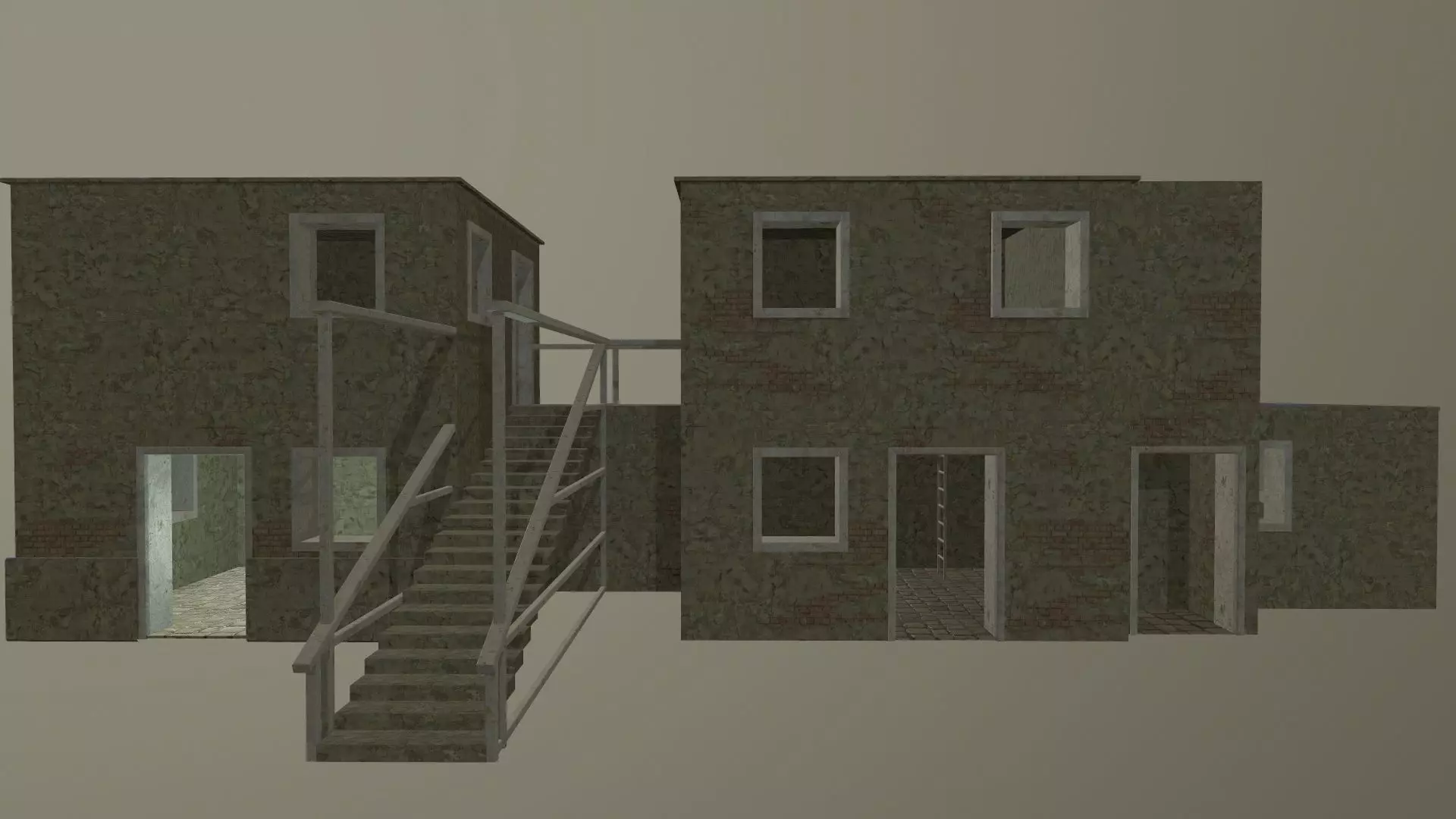 Large Structure old Low-poly 3D model_0