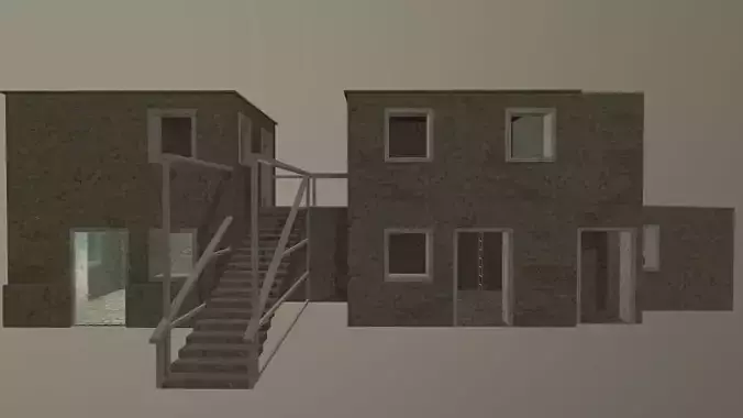 Large Structure old Low-poly 3D model