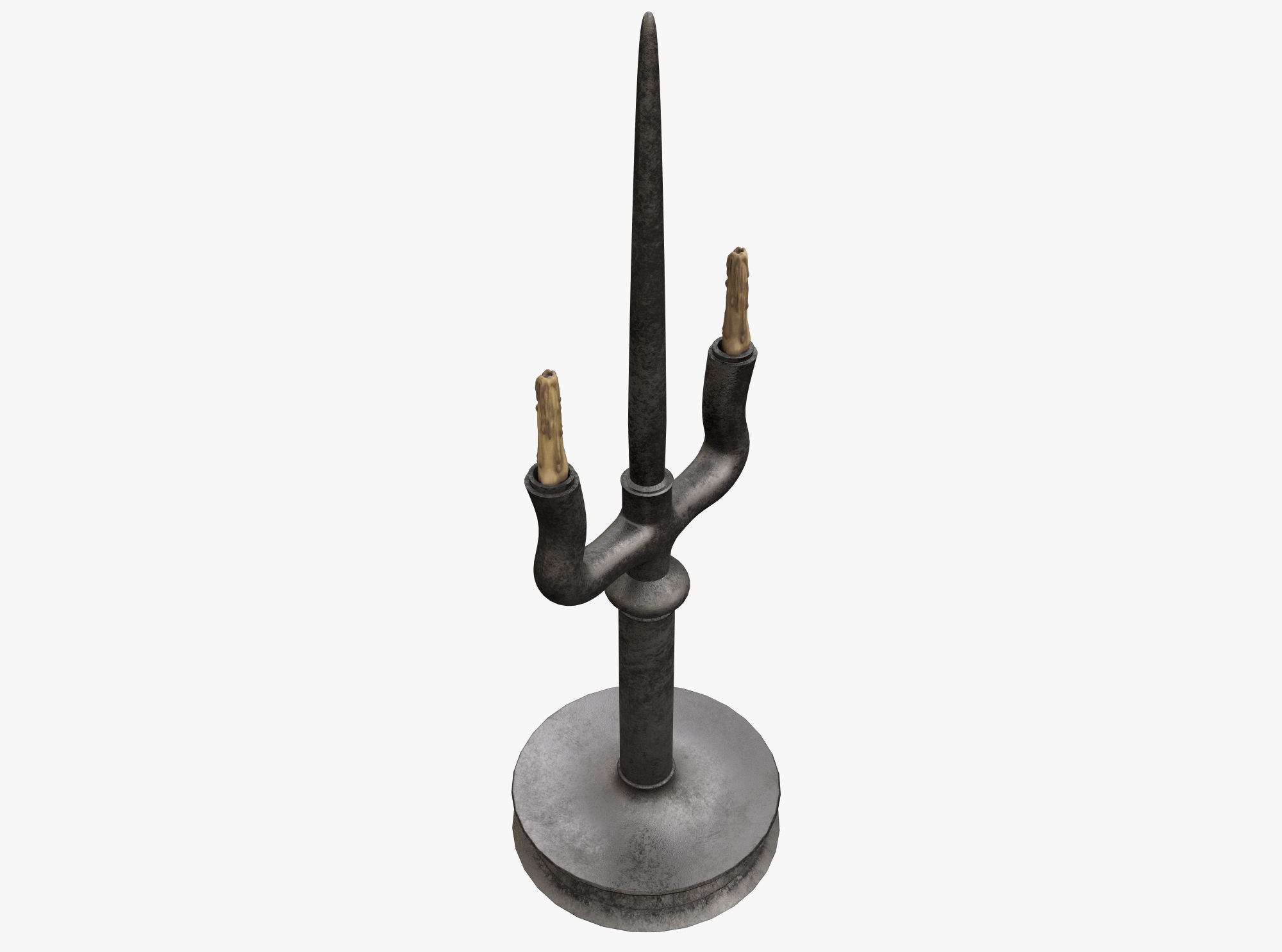 Candle Holder Low-poly 3D model_2