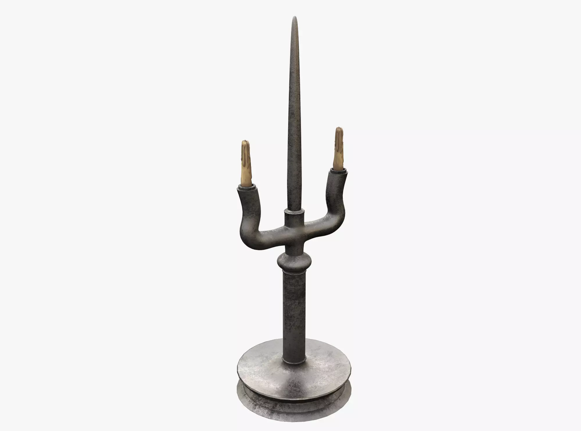 Candle Holder Low-poly 3D model_0