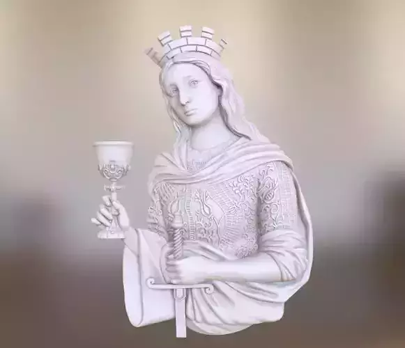 HERRADURA-CABALLO statue of woman holding cup