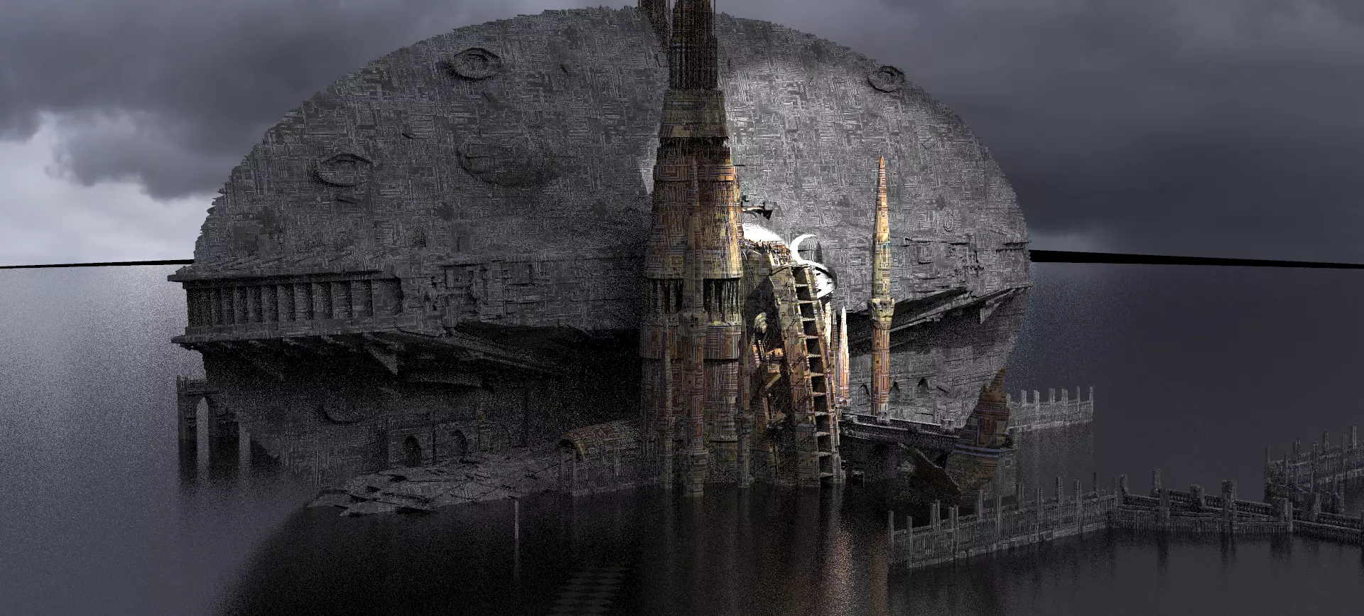 Alien Holy Temples Kit bash 10  3D model_0