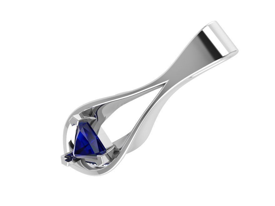 Trilliant Cut Drop Style Pendant 0582 3D print model_3