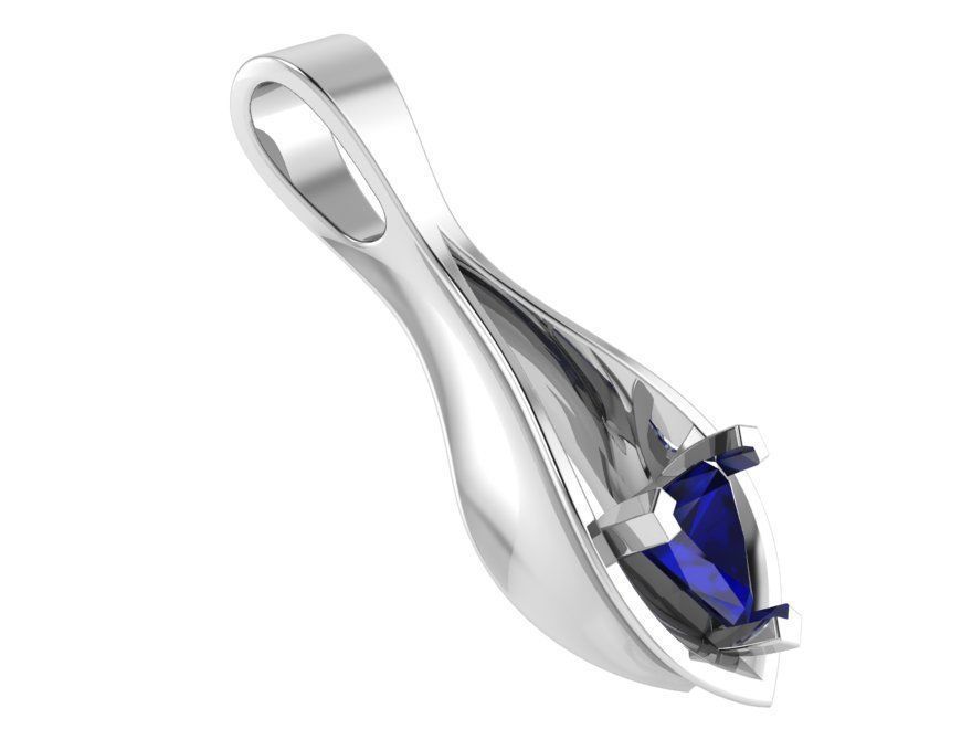 Trilliant Cut Drop Style Pendant 0582 3D print model_2