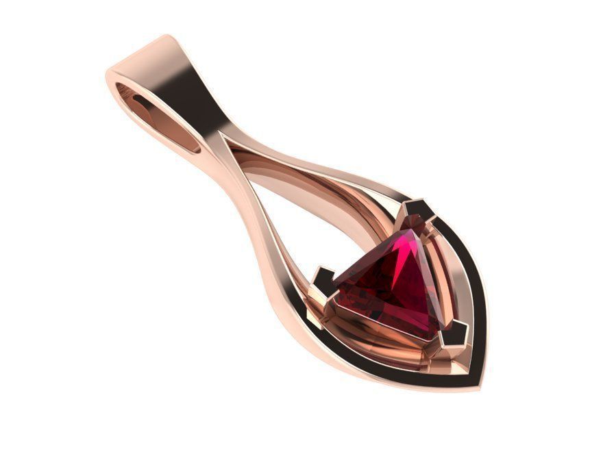 Trilliant Cut Drop Style Pendant 0582 3D print model_1