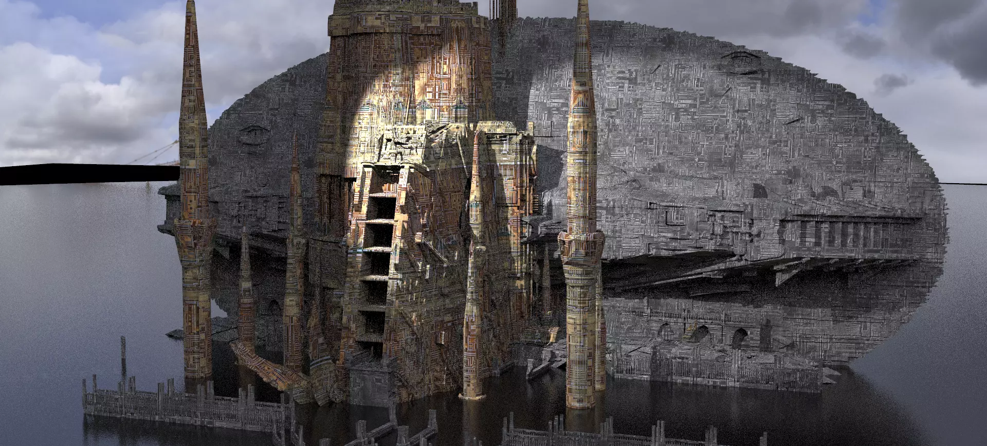 Covenant Holy Towers Kitbash 3D model_0