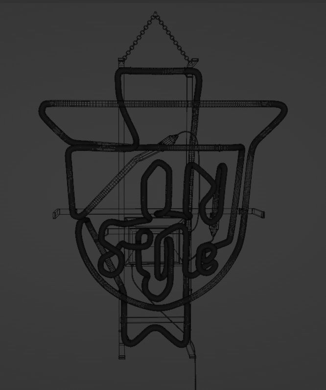 Neon Sign - Old Style Brewing 3D model_7