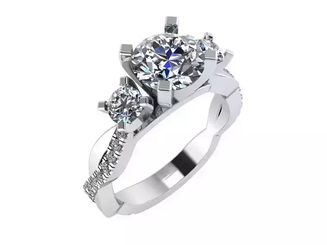 3-Stone Twisted Ring 0592