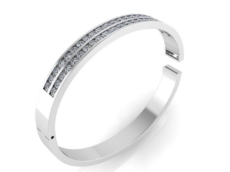 Diamond Bangle Bracelet 0593 3D print model_2