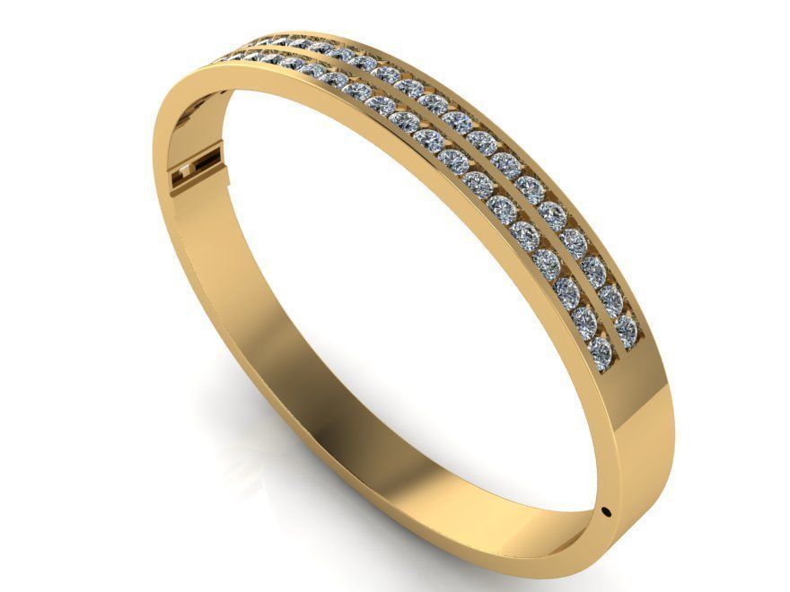 Diamond Bangle Bracelet 0593 3D print model_1