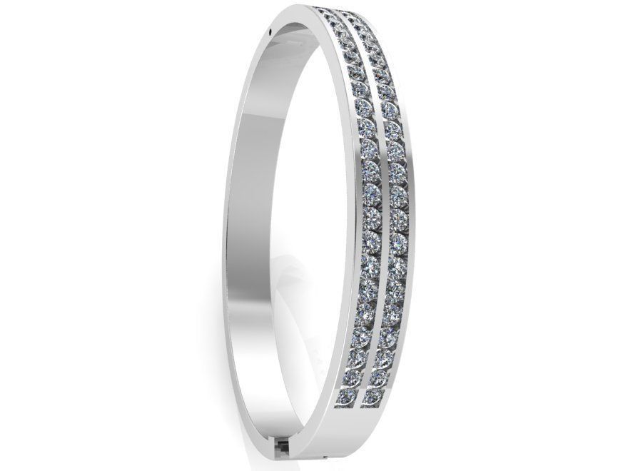 Diamond Bangle Bracelet 0593 3D print model_3