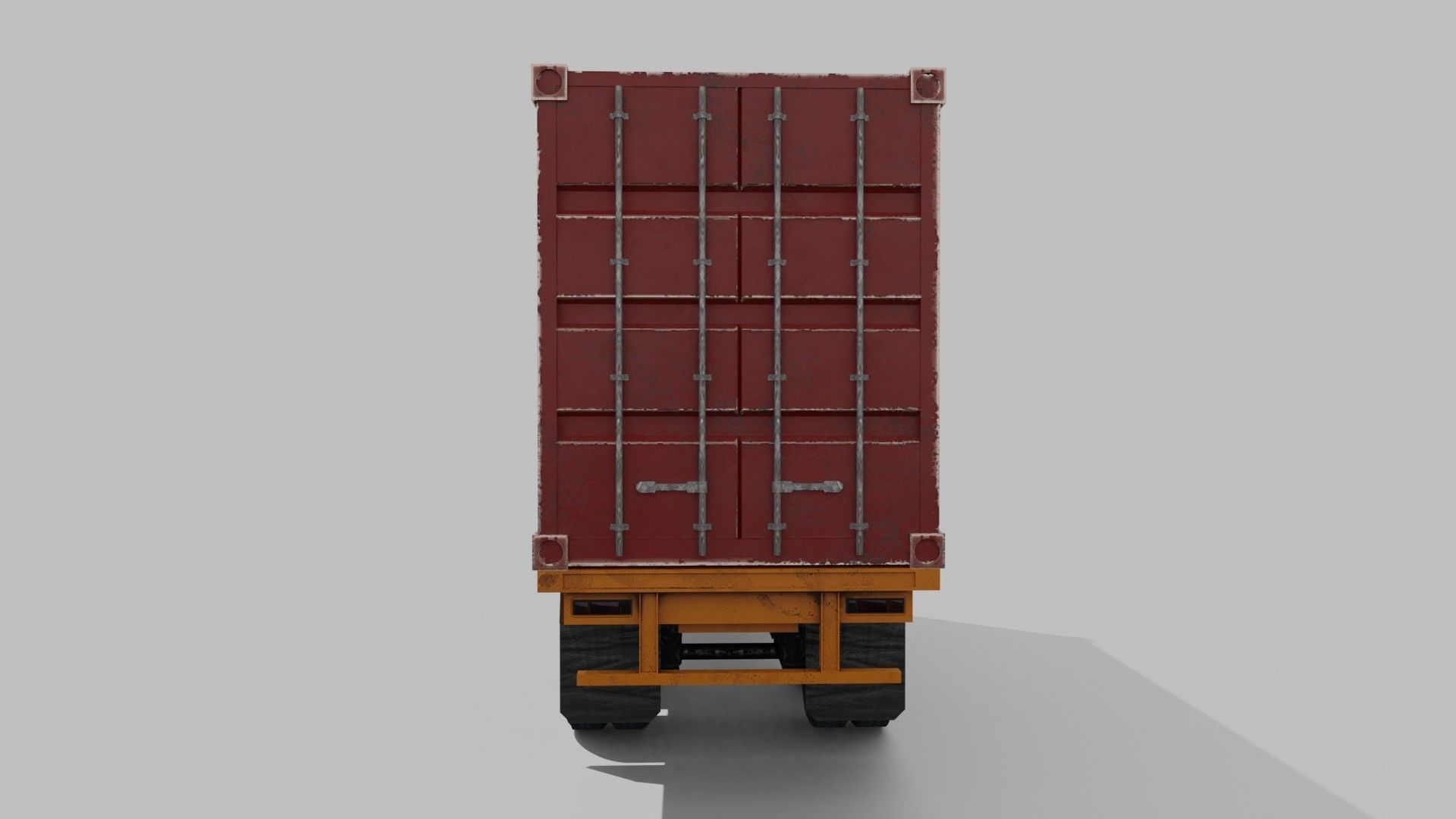 Container Trailer Low-poly 3D model_5