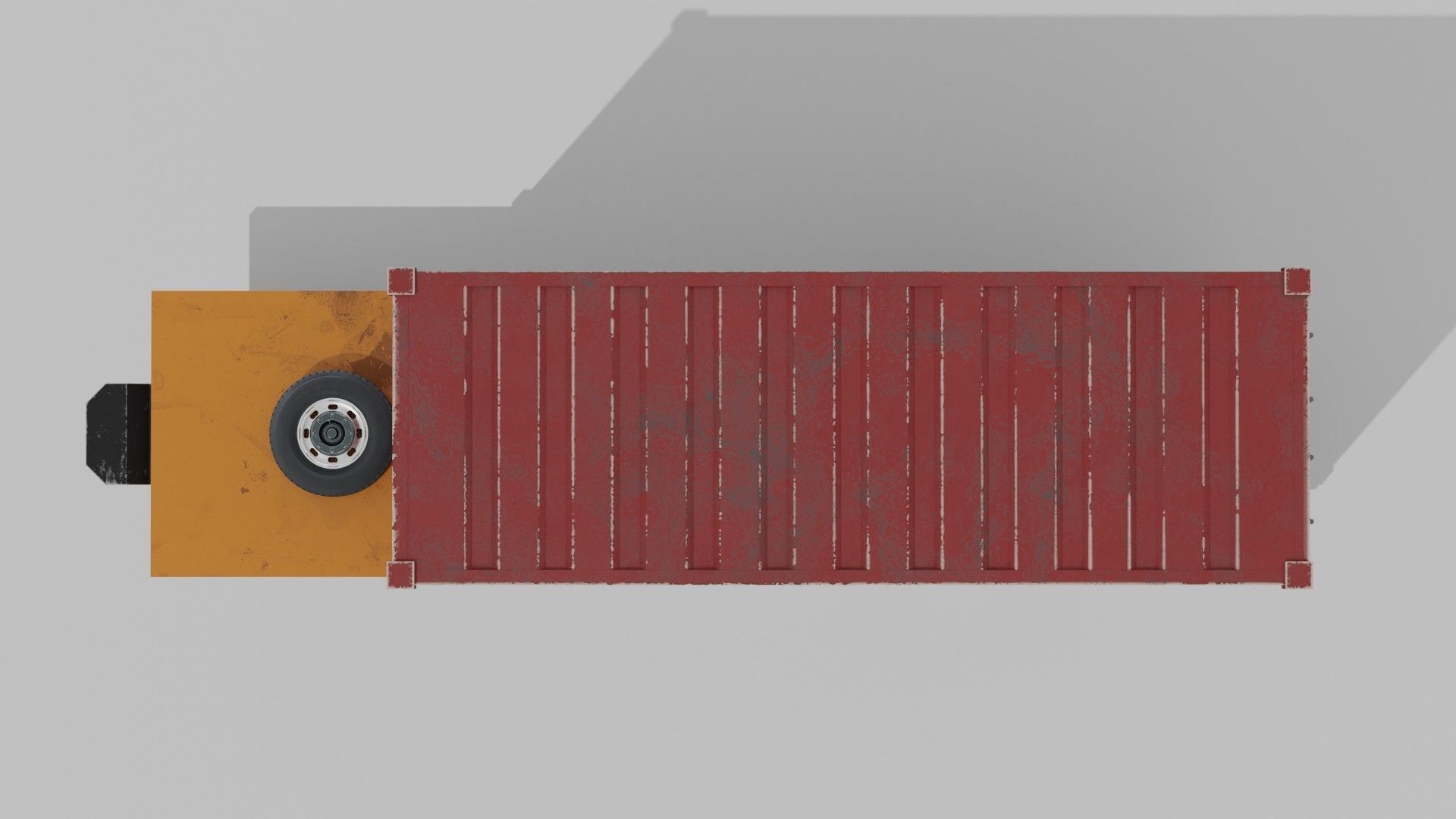 Container Trailer Low-poly 3D model_7