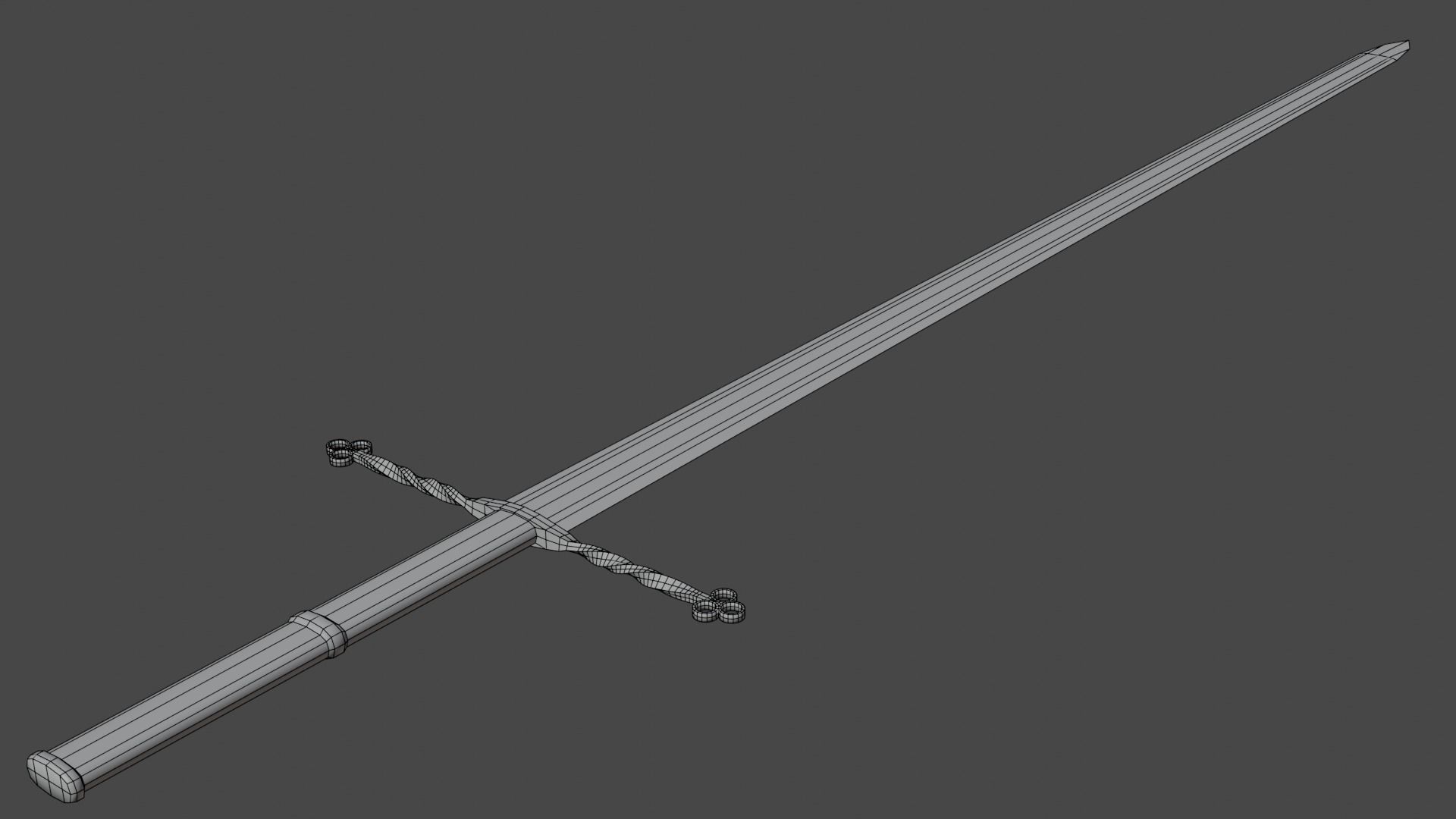 medieval sword Free low-poly 3D model_7