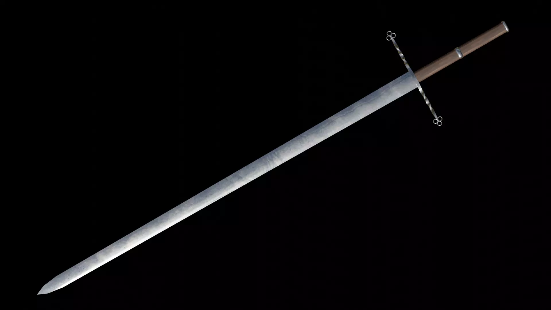 medieval sword Free low-poly 3D model_0