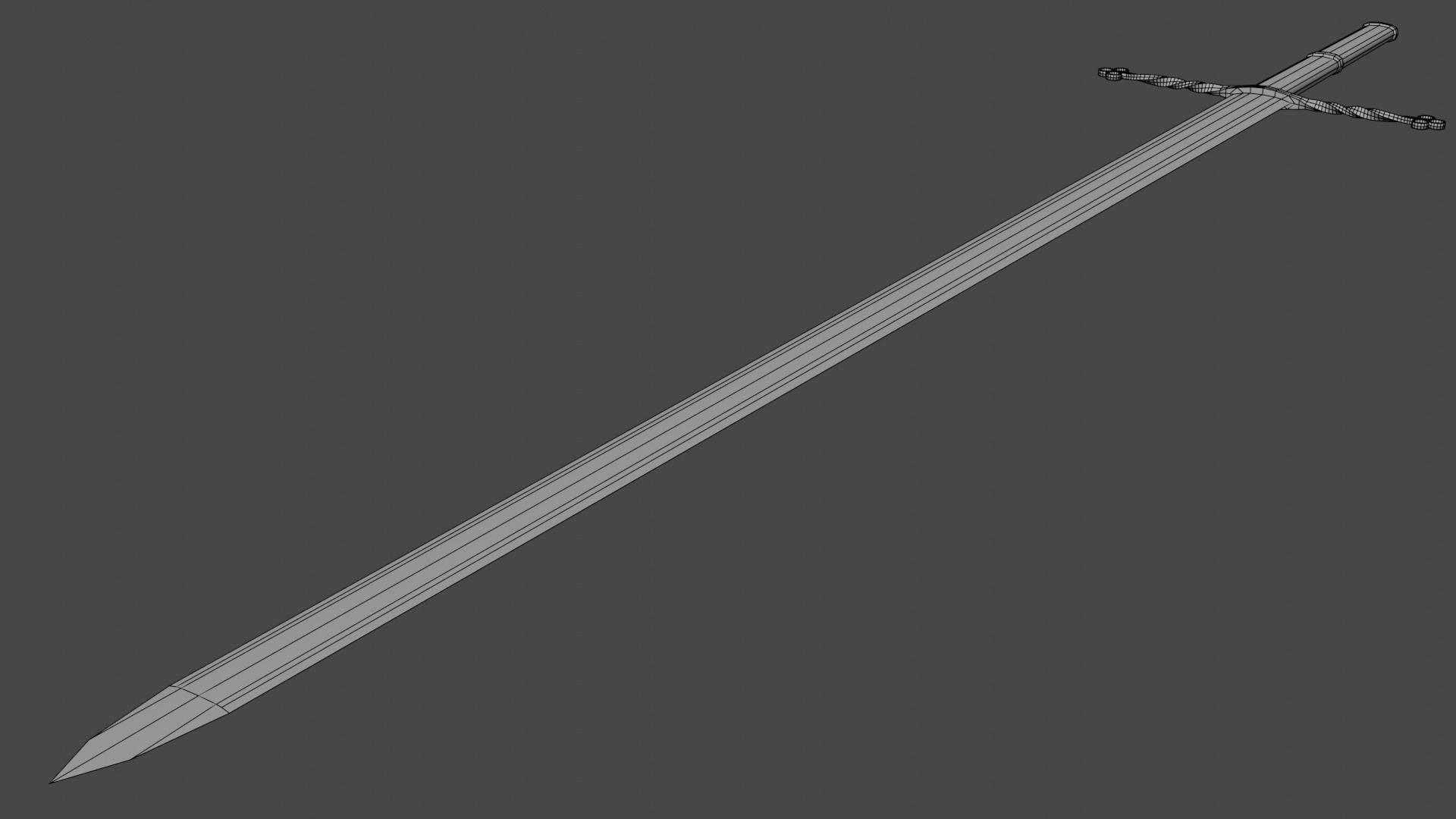 medieval sword Free low-poly 3D model_6