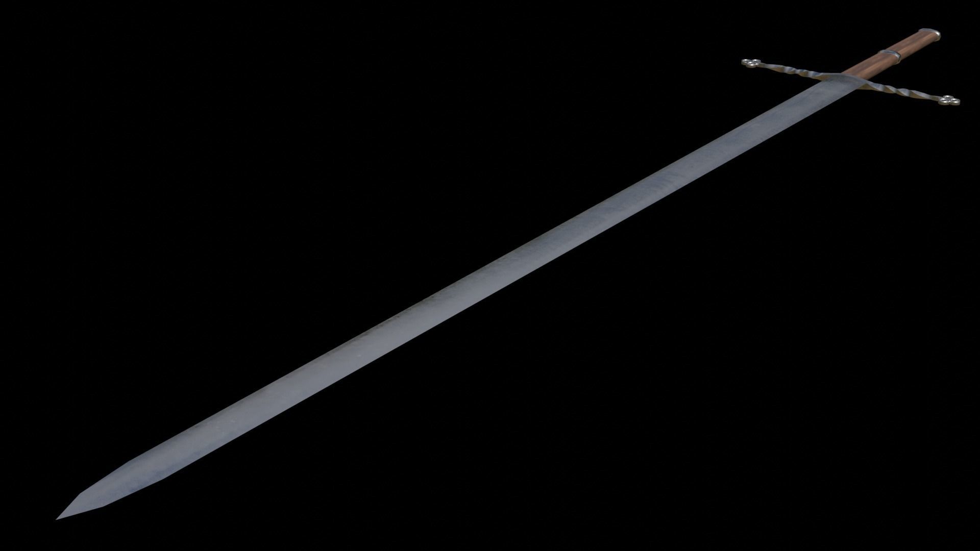 medieval sword Free low-poly 3D model_3