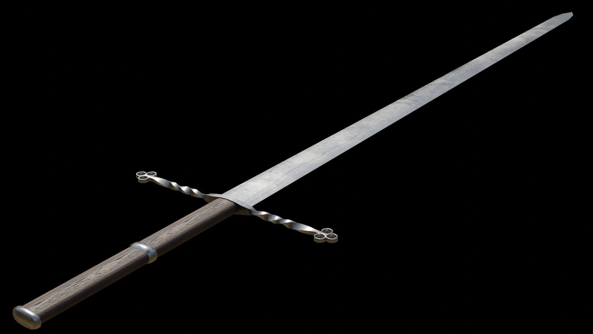 medieval sword Free low-poly 3D model_1