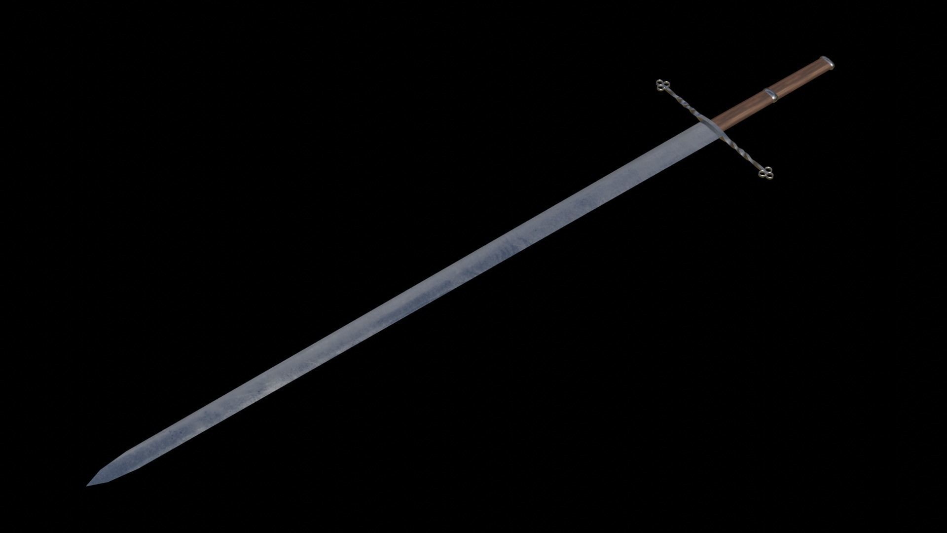 medieval sword Free low-poly 3D model_4