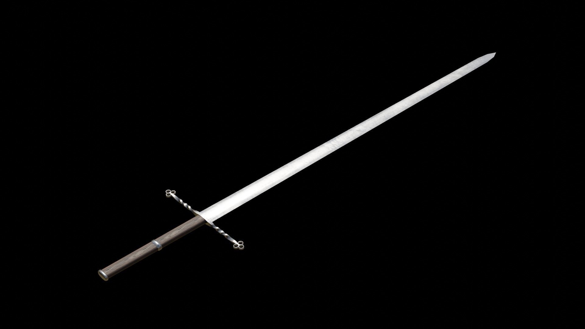 medieval sword Free low-poly 3D model_2