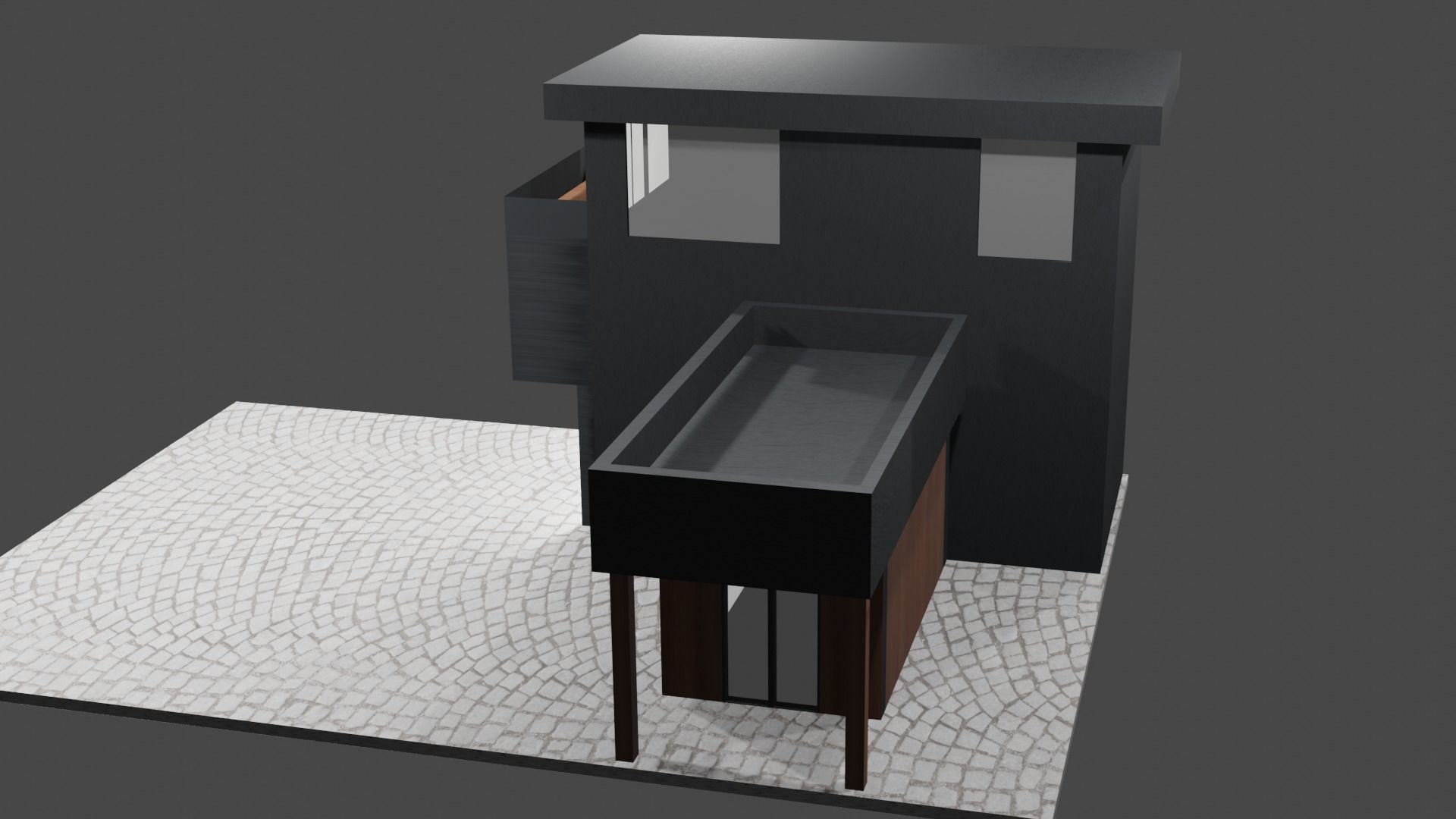 Modern House Low-poly 3D model_7