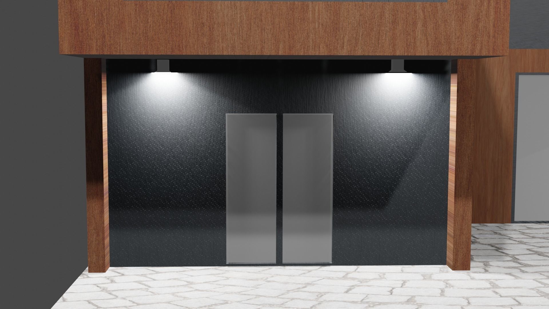 Modern House Low-poly 3D model_2