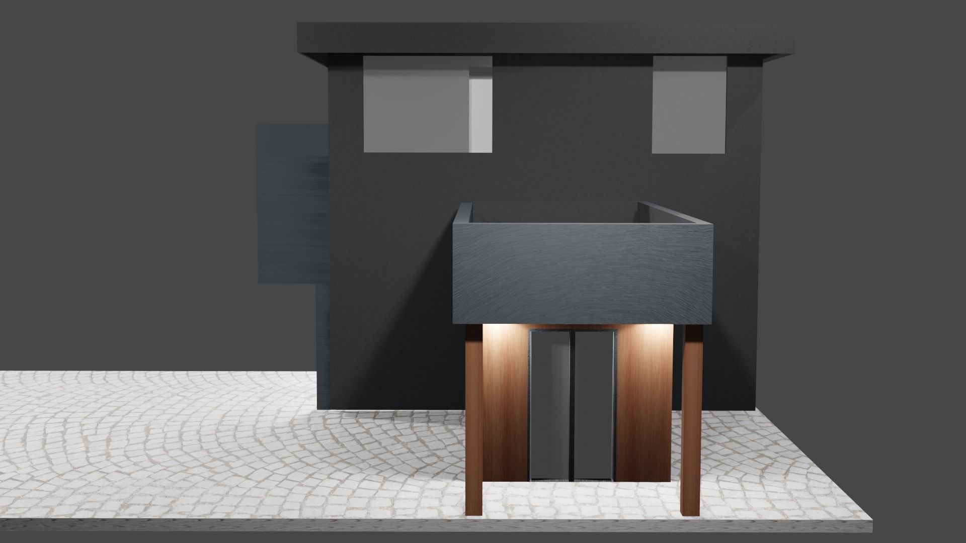 Modern House Low-poly 3D model_1