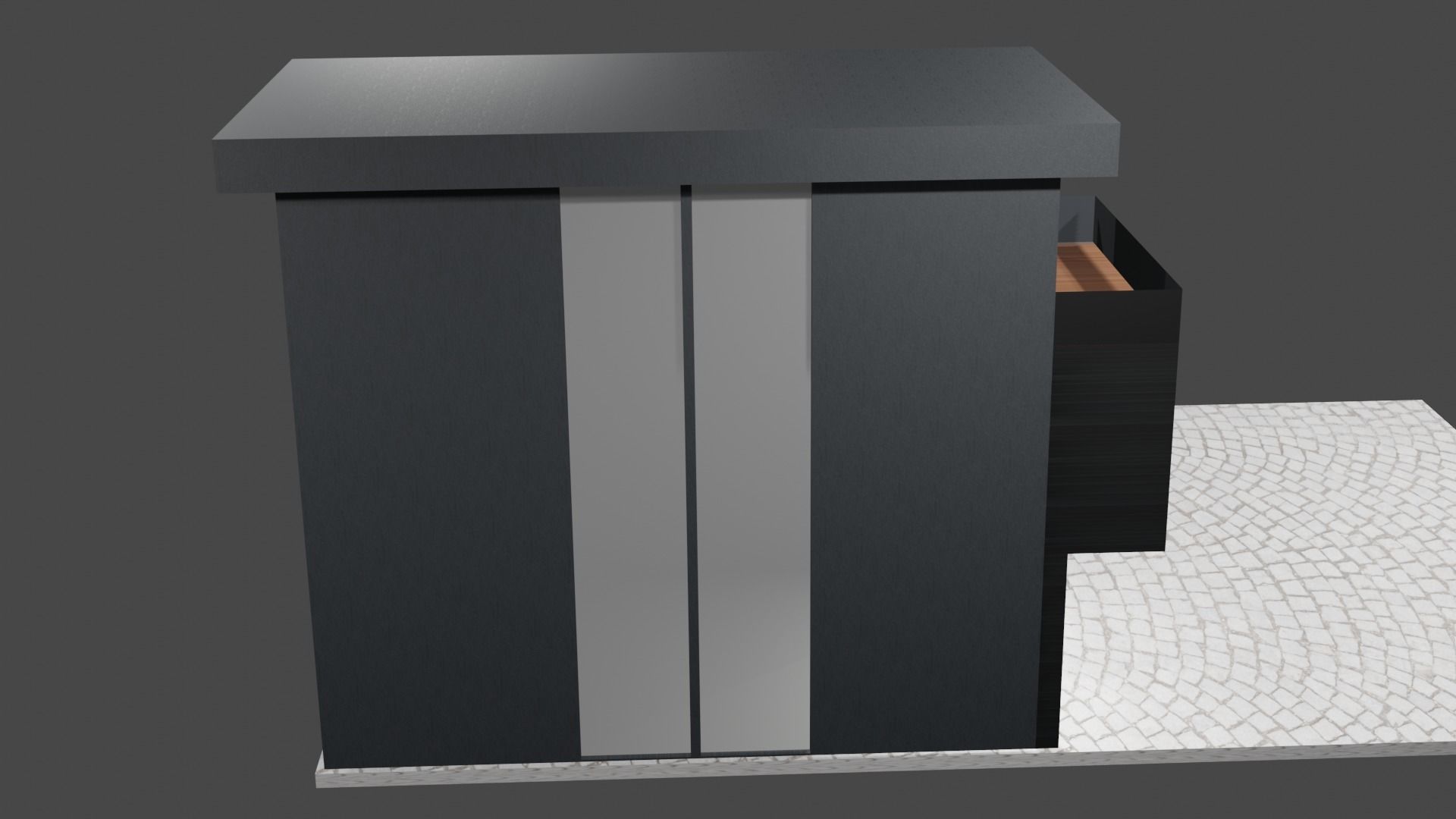 Modern House Low-poly 3D model_6