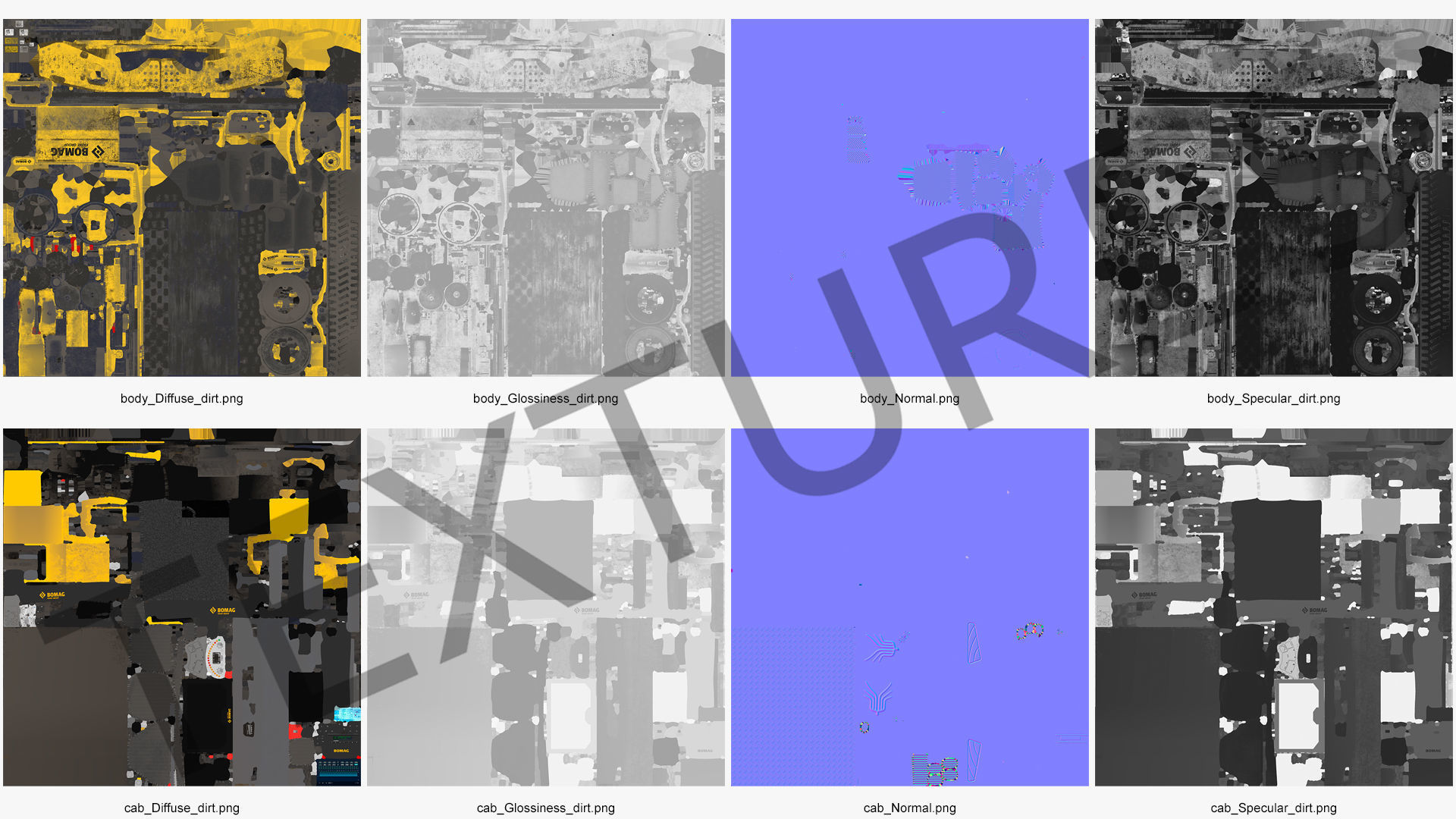 BOMAG BW226 DH5 Single Drum Compactor Dirty Rigged 3D model_46