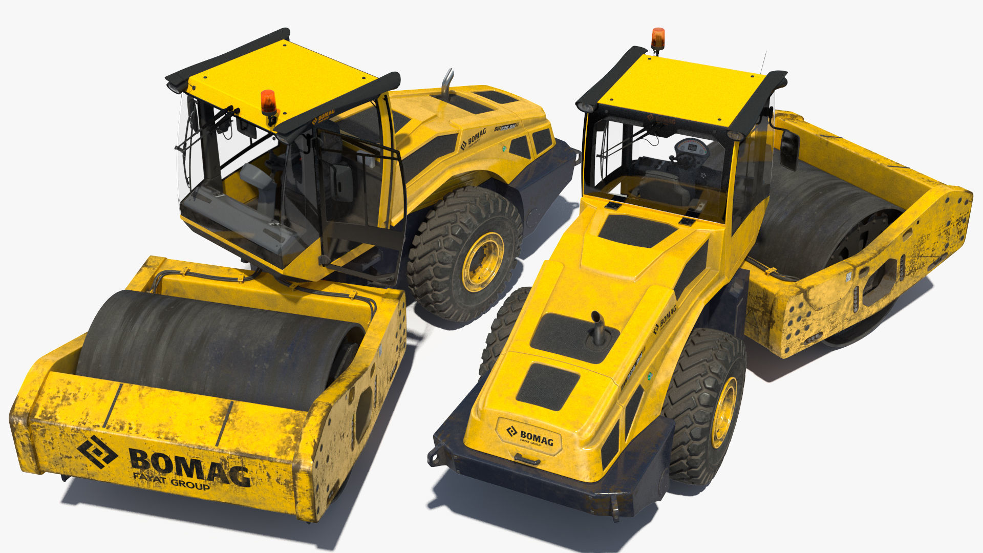 BOMAG BW226 DH5 Single Drum Compactor Dirty Rigged 3D model_22