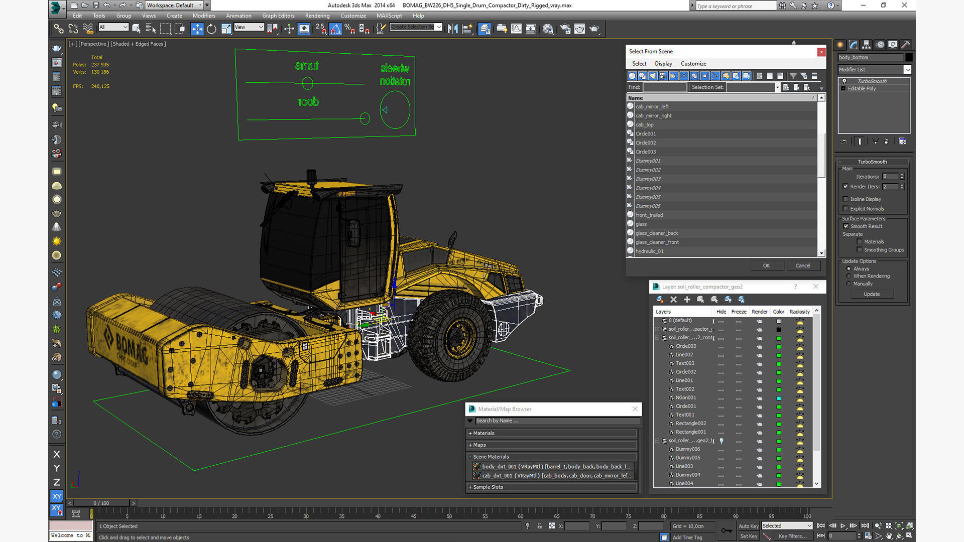 BOMAG BW226 DH5 Single Drum Compactor Dirty Rigged 3D model_47