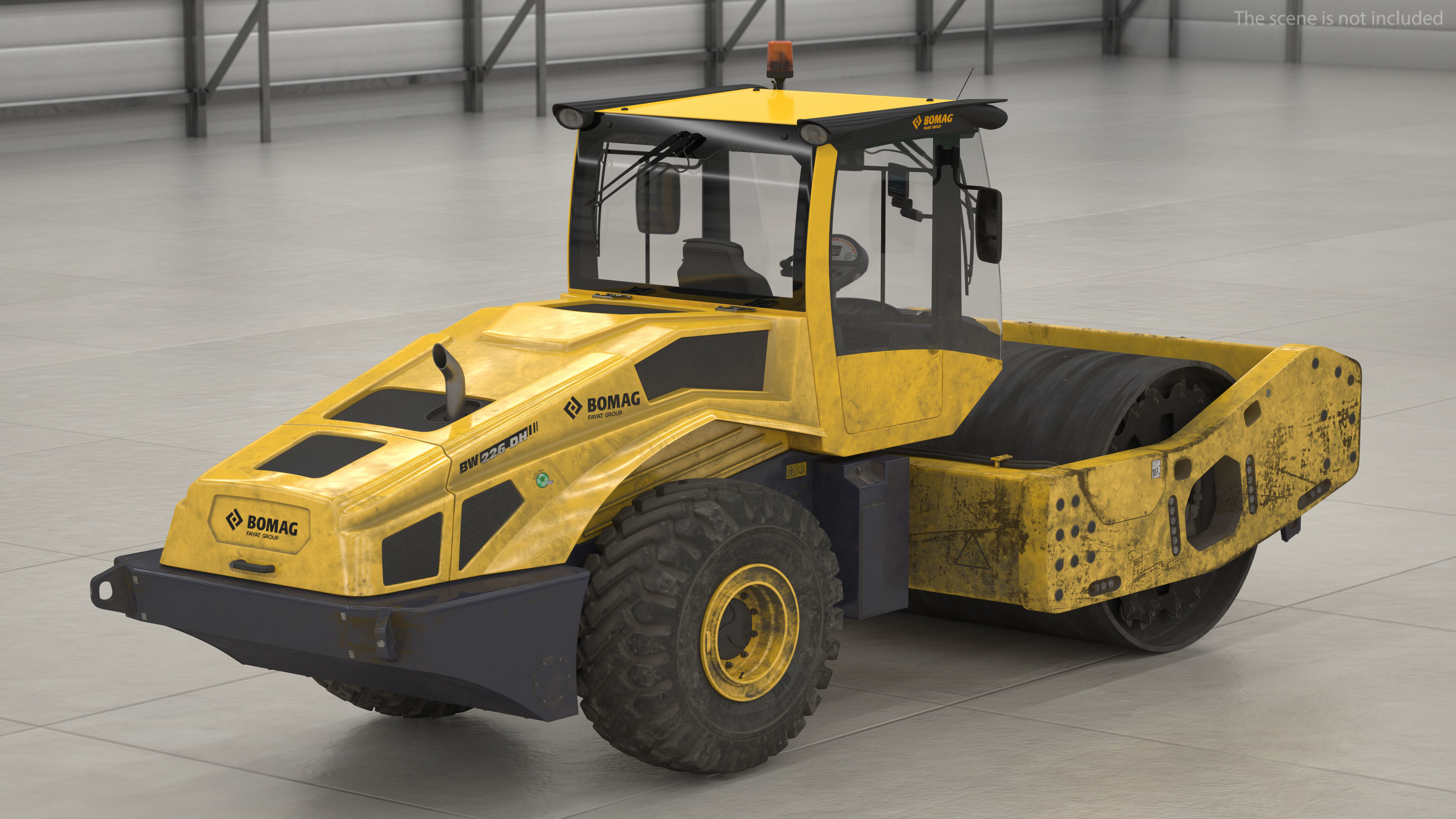 BOMAG BW226 DH5 Single Drum Compactor Dirty Rigged 3D model_6