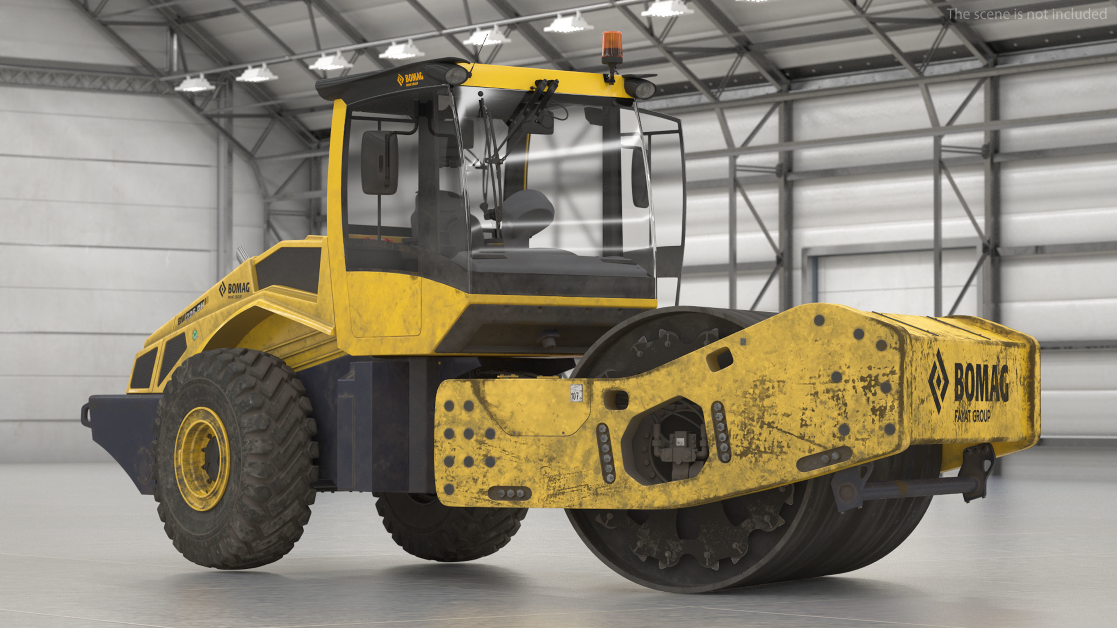 BOMAG BW226 DH5 Single Drum Compactor Dirty Rigged 3D model_8