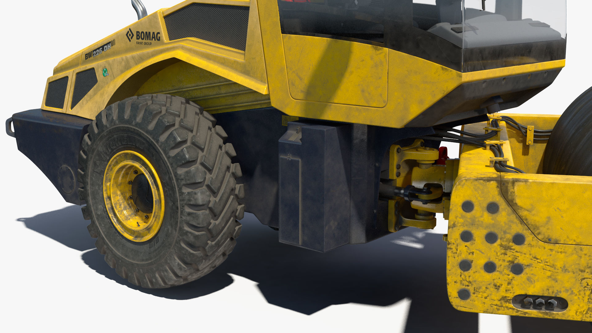 BOMAG BW226 DH5 Single Drum Compactor Dirty Rigged 3D model_26