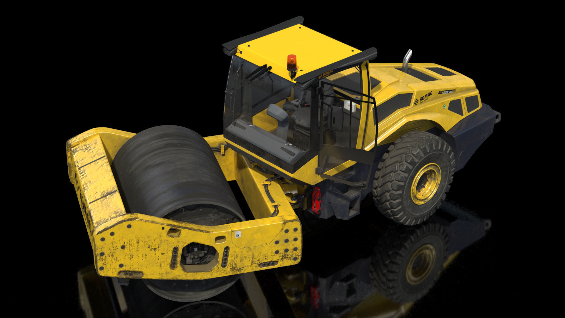 BOMAG BW226 DH5 Single Drum Compactor Dirty Rigged 3D model_2