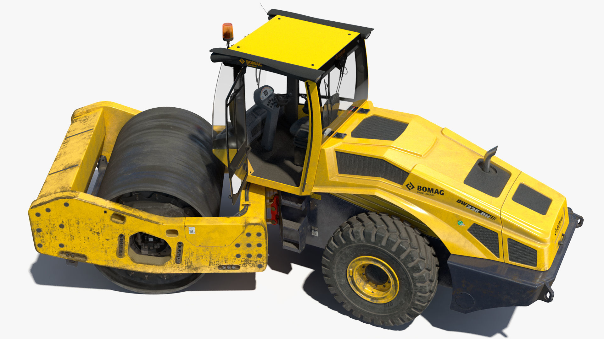 BOMAG BW226 DH5 Single Drum Compactor Dirty Rigged 3D model_21