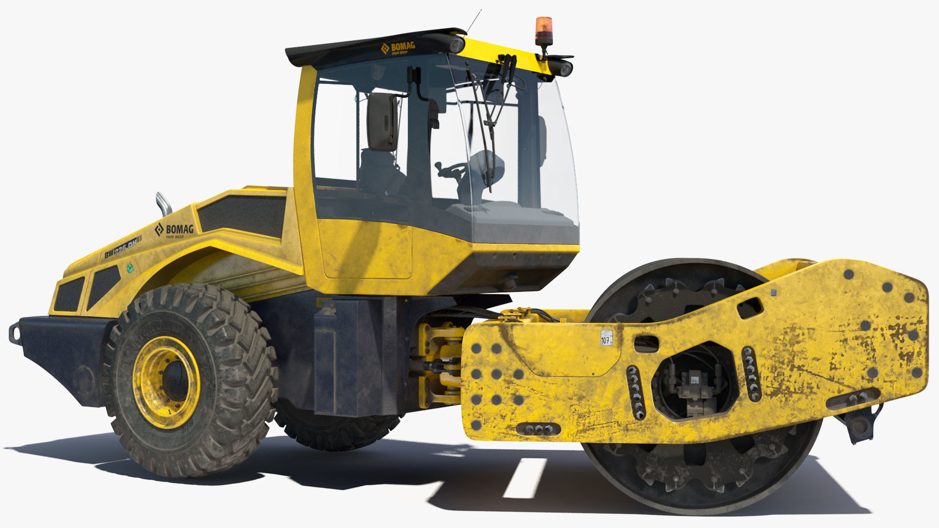 BOMAG BW226 DH5 Single Drum Compactor Dirty Rigged 3D model_19