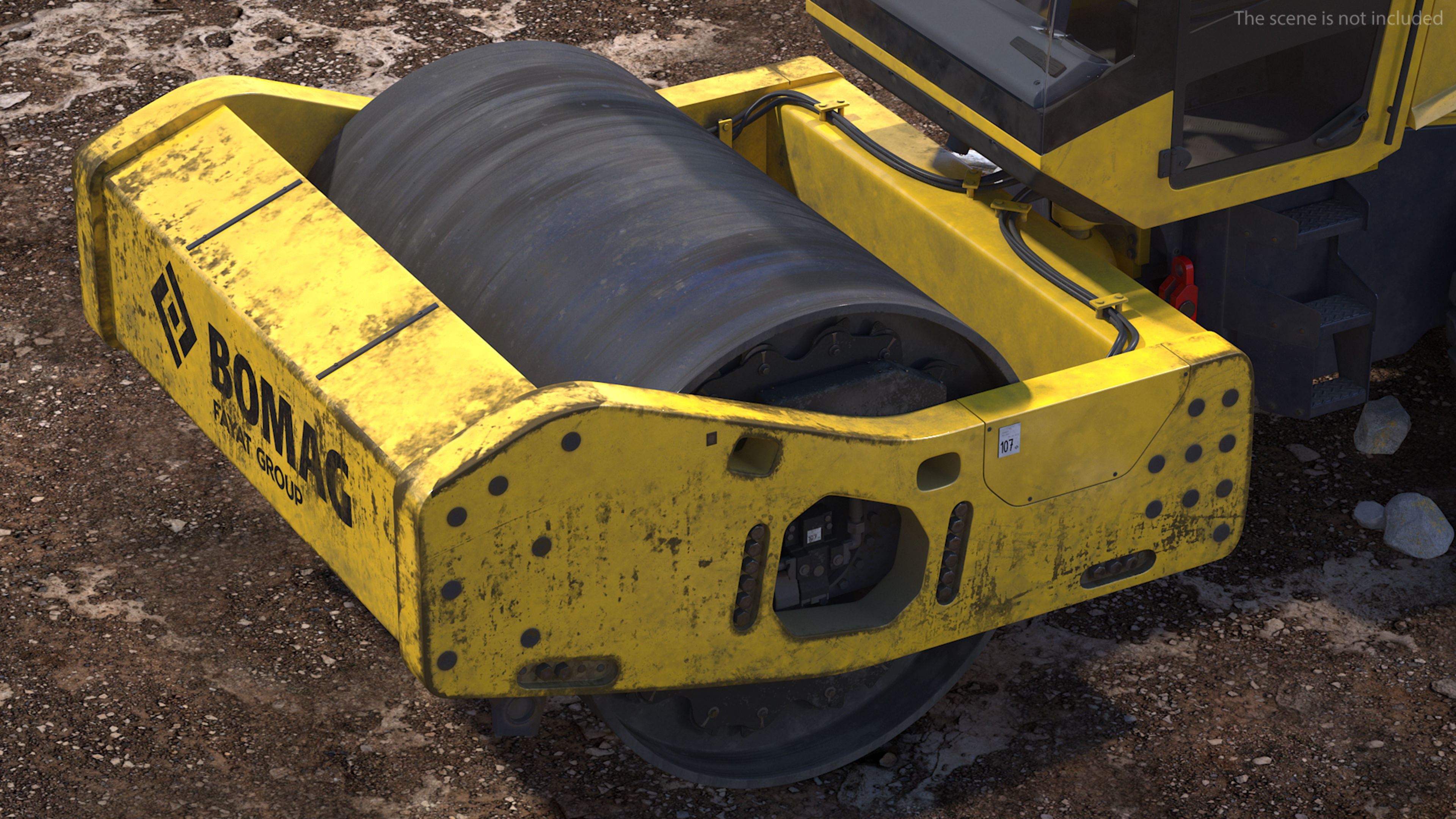 BOMAG BW226 DH5 Single Drum Compactor Dirty Rigged 3D model_11