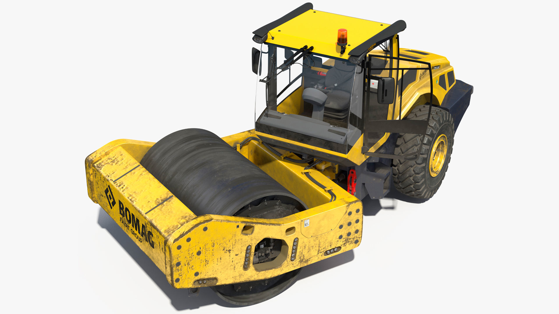 BOMAG BW226 DH5 Single Drum Compactor Dirty Rigged 3D model_1