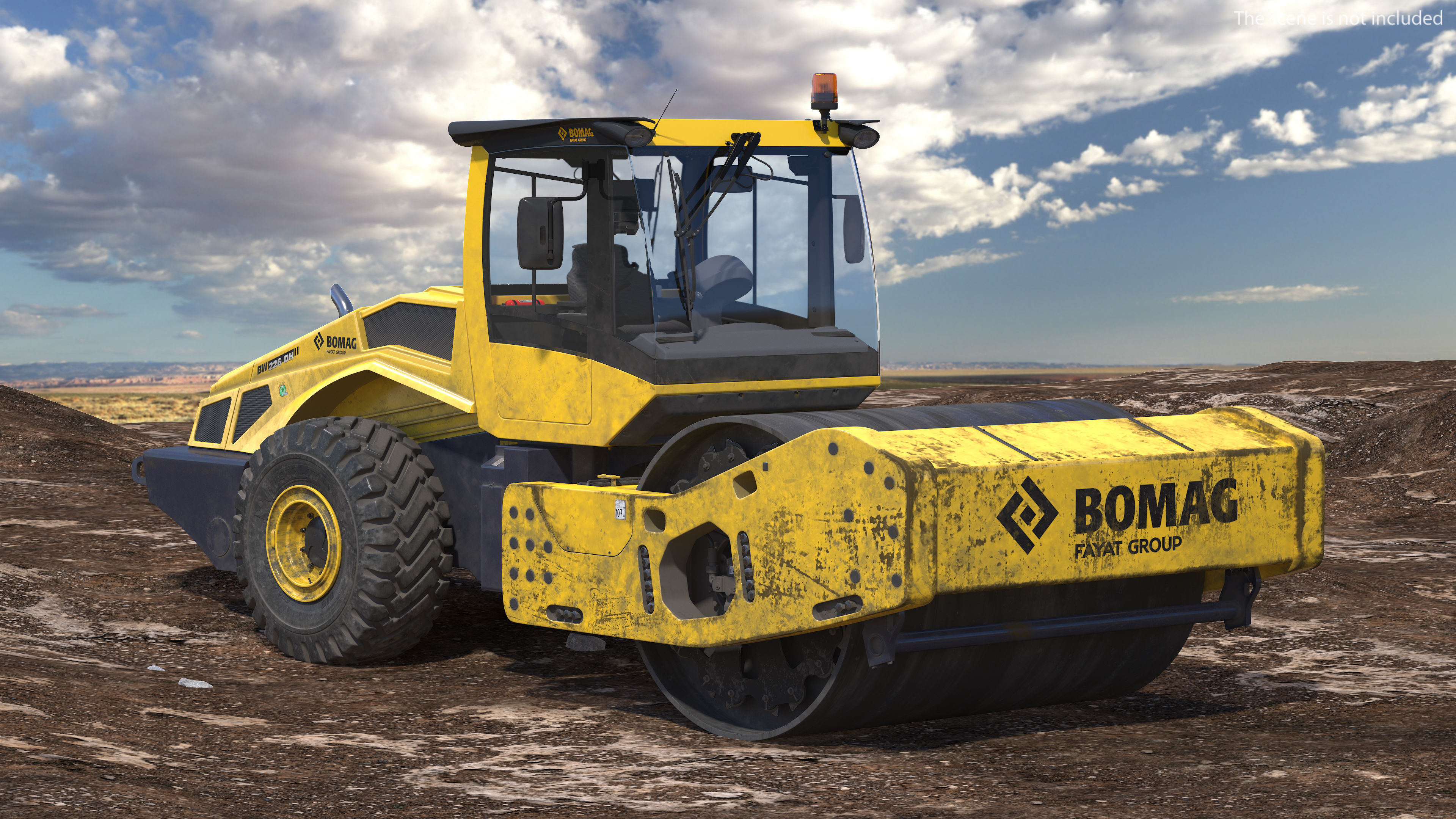 BOMAG BW226 DH5 Single Drum Compactor Dirty Rigged 3D model_3