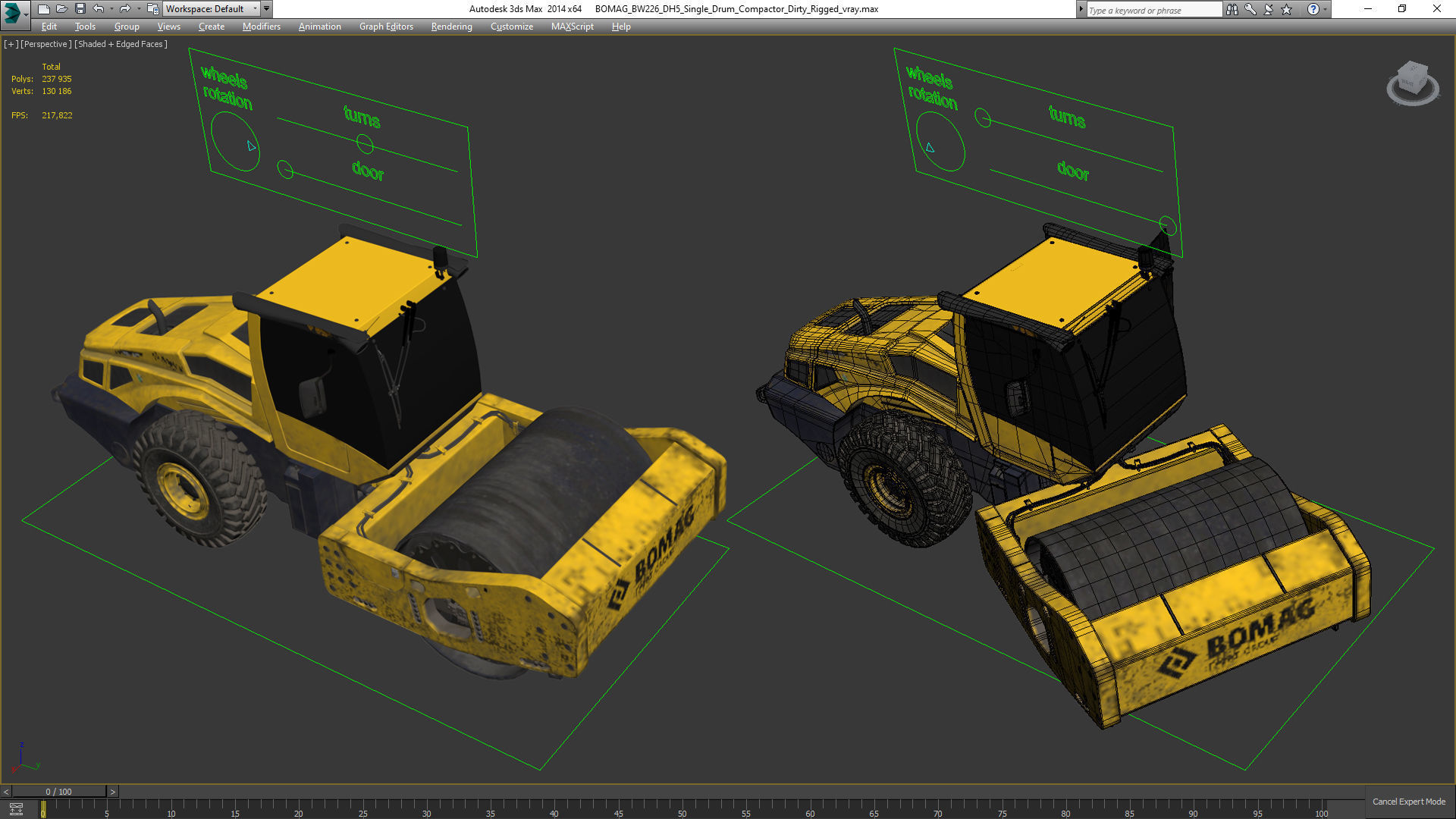 BOMAG BW226 DH5 Single Drum Compactor Dirty Rigged 3D model_44
