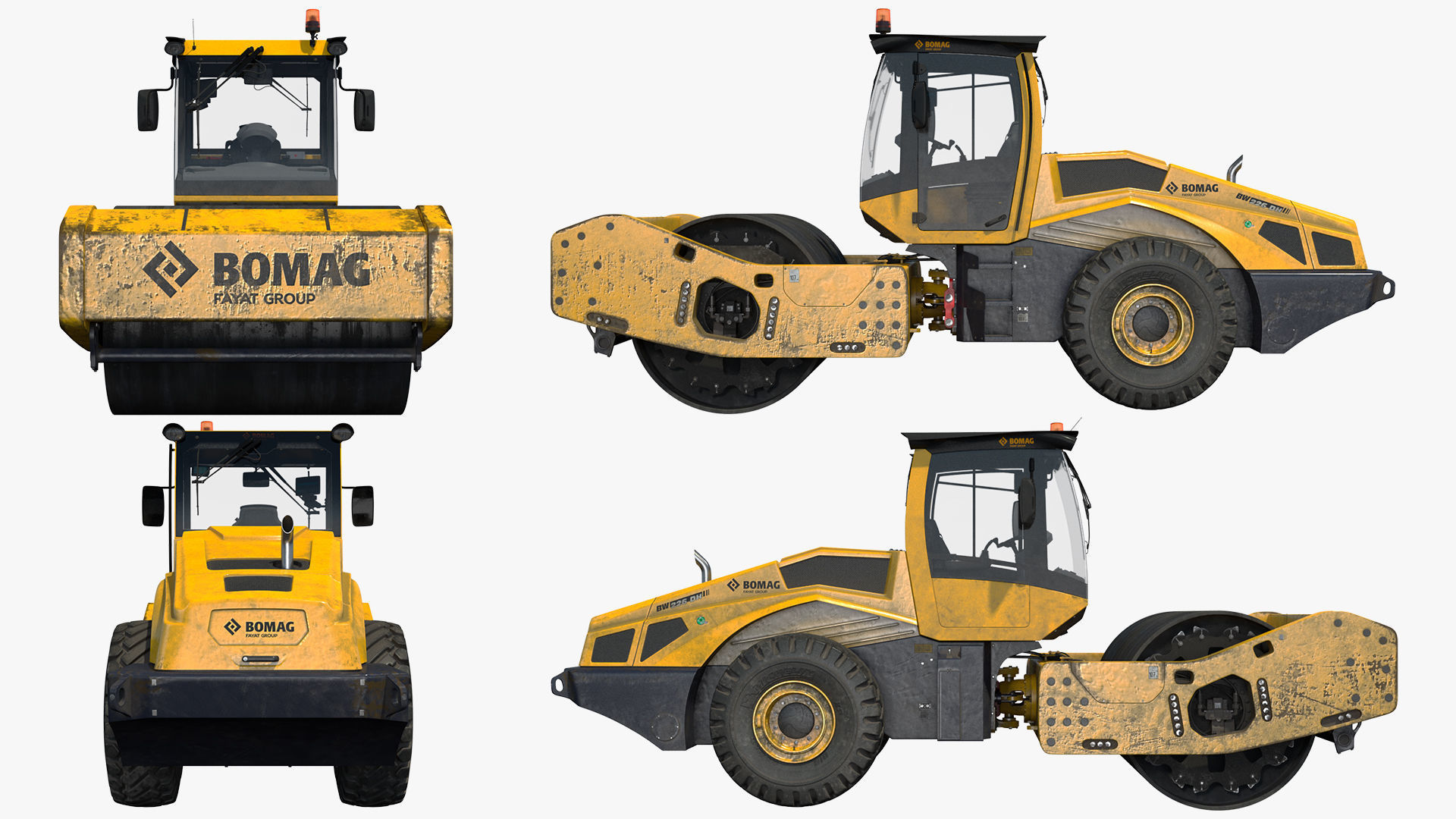 BOMAG BW226 DH5 Single Drum Compactor Dirty Rigged 3D model_23