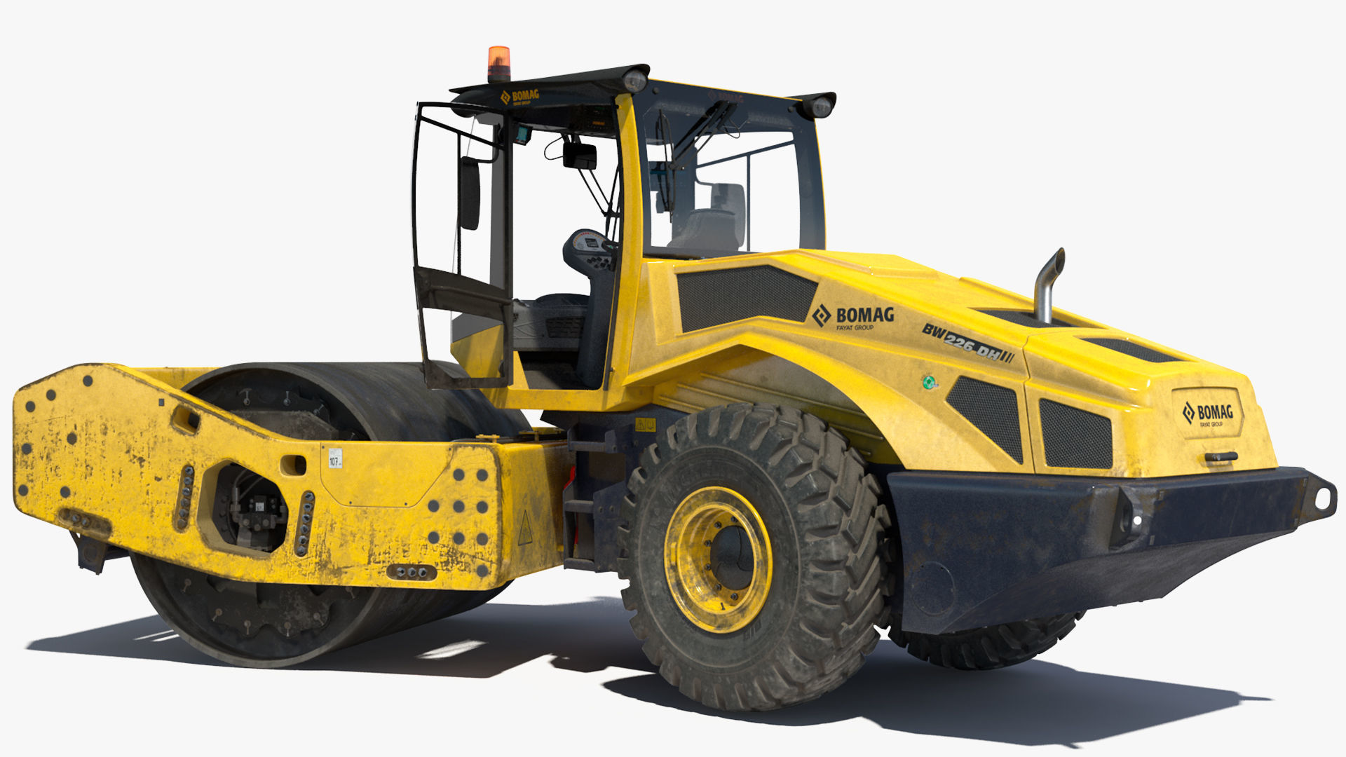 BOMAG BW226 DH5 Single Drum Compactor Dirty Rigged 3D model_17