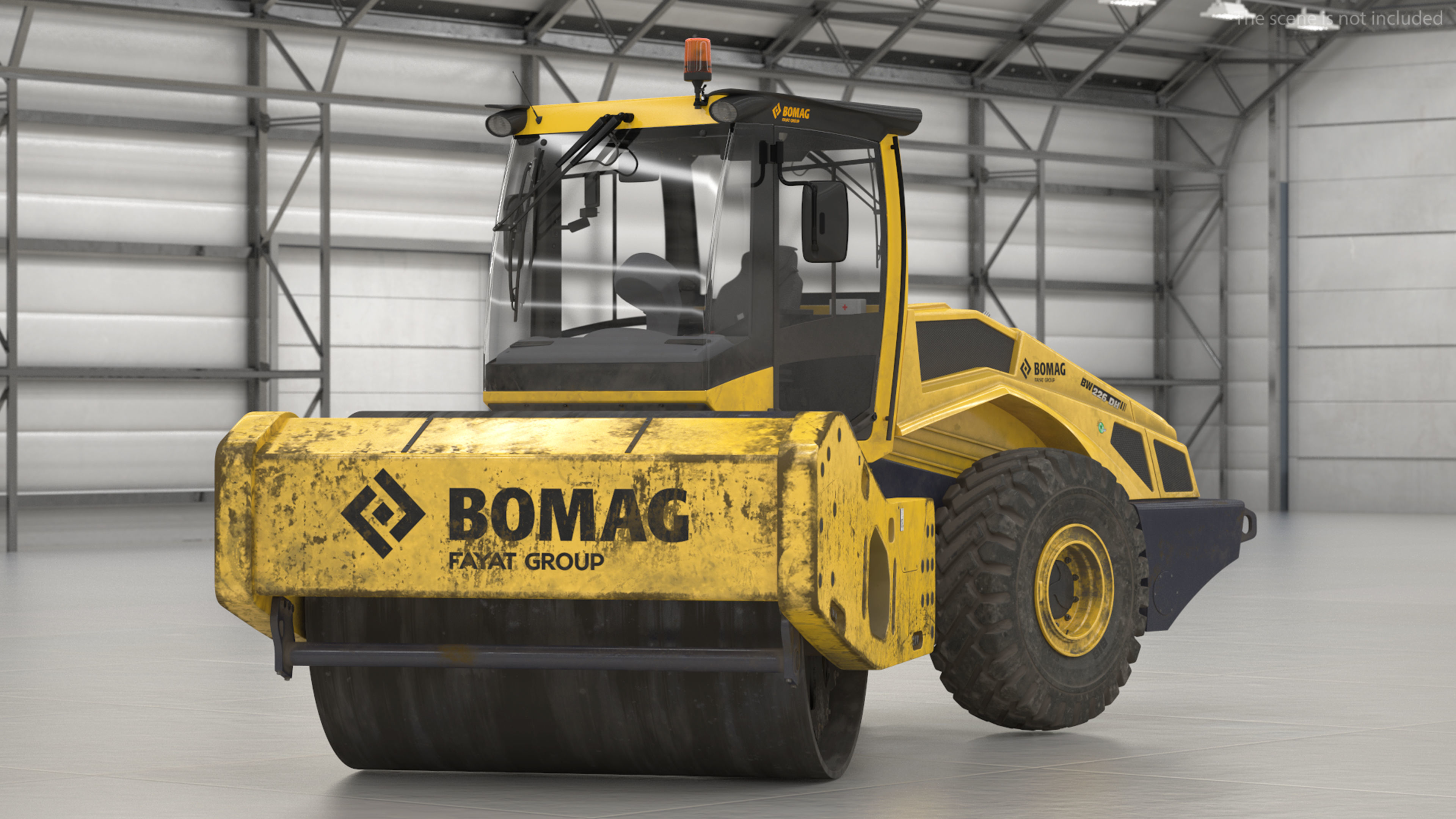 BOMAG BW226 DH5 Single Drum Compactor Dirty Rigged 3D model_9