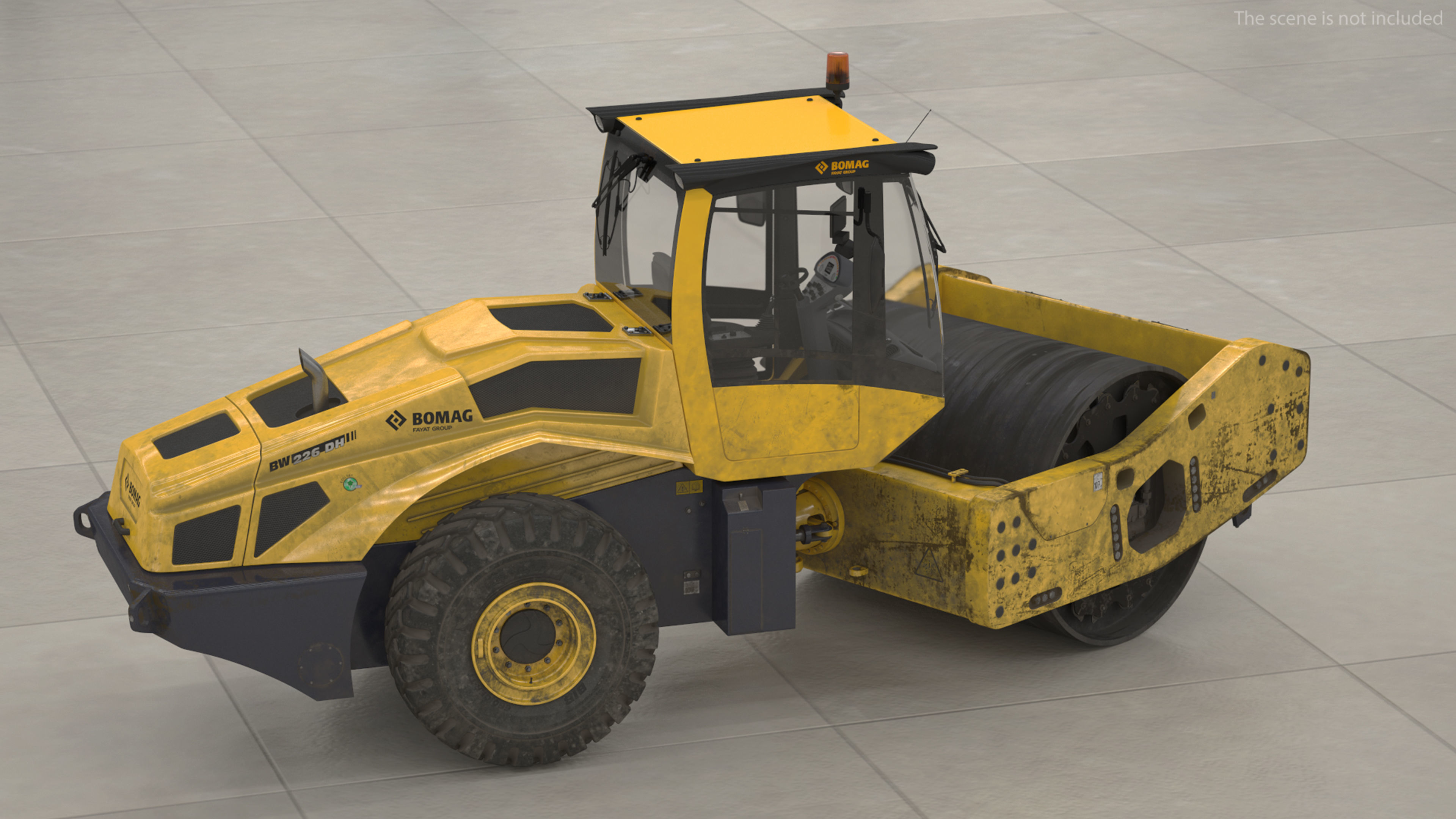 BOMAG BW226 DH5 Single Drum Compactor Dirty Rigged 3D model_5