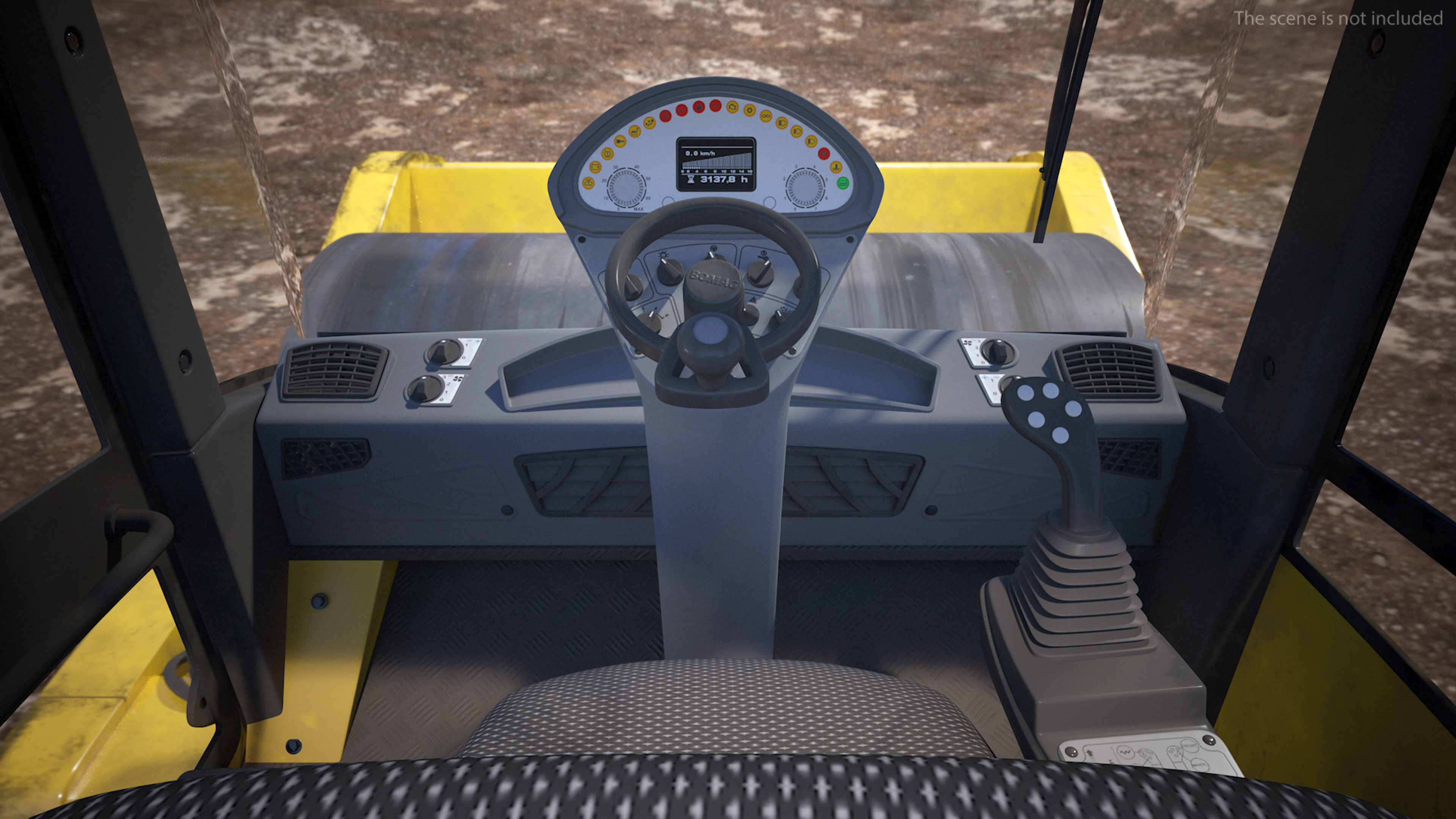 BOMAG BW226 DH5 Single Drum Compactor Dirty Rigged 3D model_12