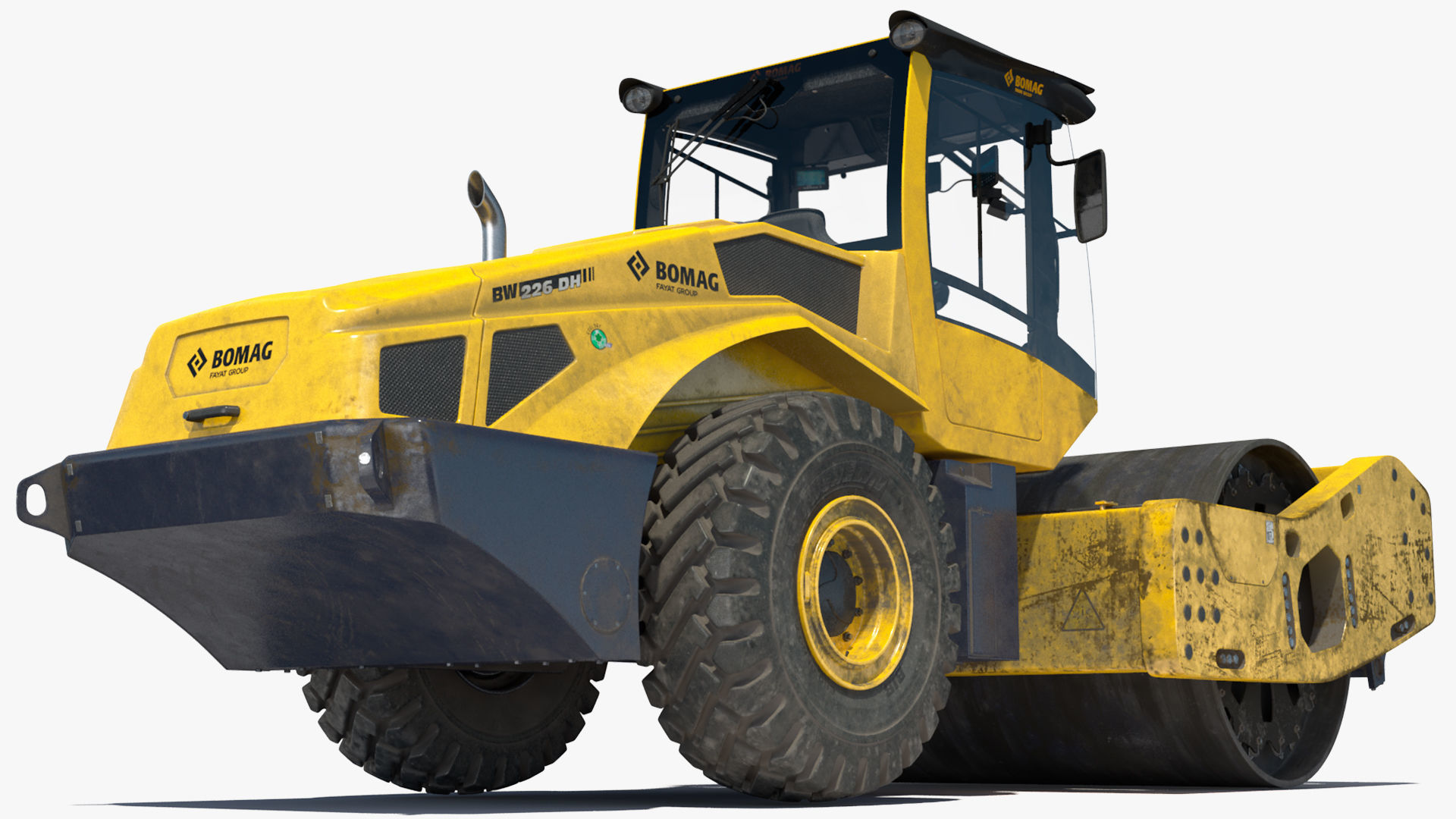 BOMAG BW226 DH5 Single Drum Compactor Dirty Rigged 3D model_20